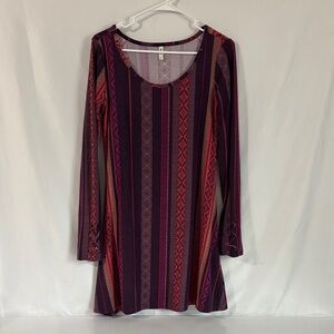 Mudd Purple & Pink Patterned Tunic dress